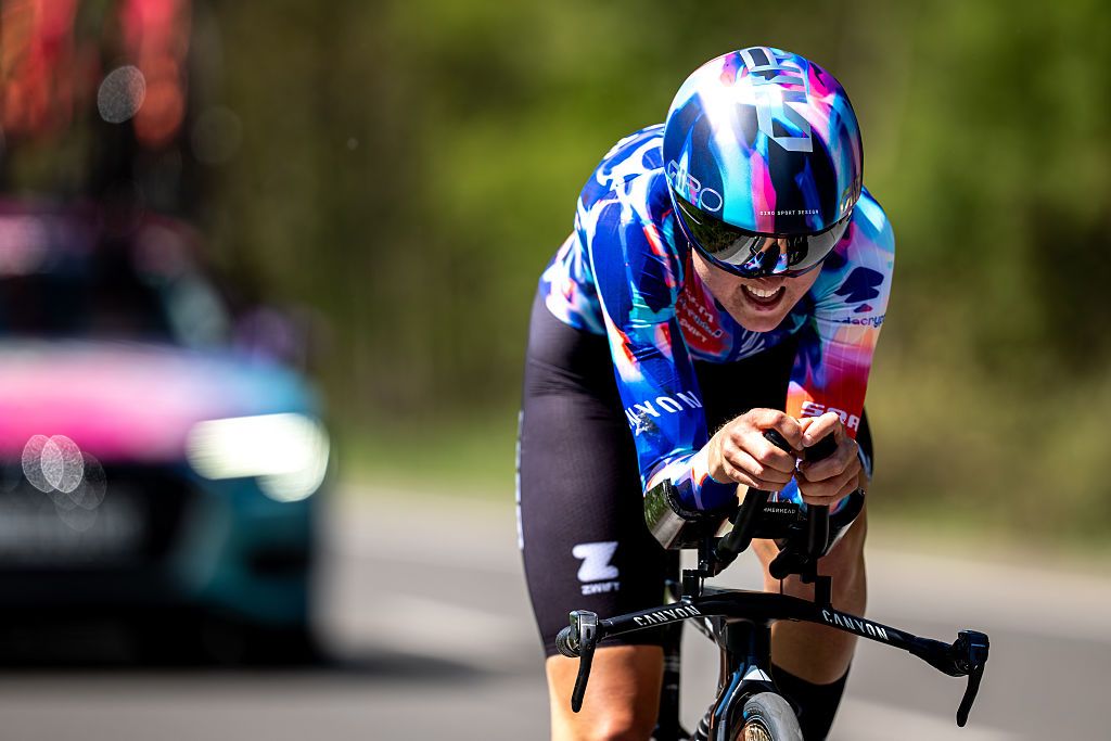 2026 Gracia Orlov&aacute;: race leader Emily Dixon during the stage 3 time trial