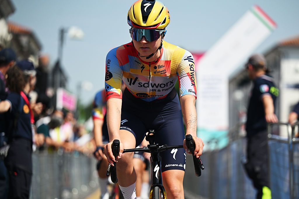 Mikayla Harvey (SD Worx-Protime) prior to stage 2 of the 2026 Giro d'Italia Women in Roncade