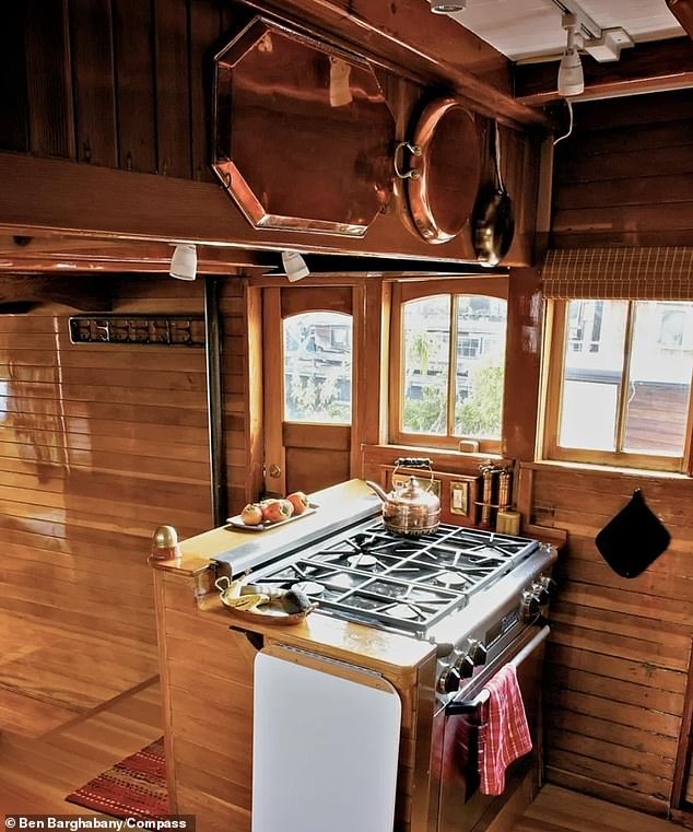 The Mirene was fitted with a 'gourmet kitchen' with a large enough dining space to entertain guests