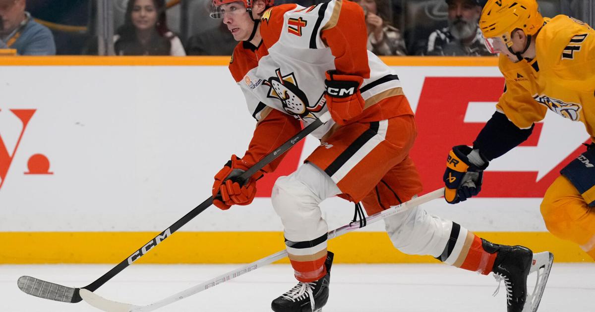 Ducks rookie Beckett Sennecke picks up his third goal of the season in 5-2 win over Predators | Sports