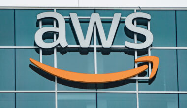 aws sign on a building