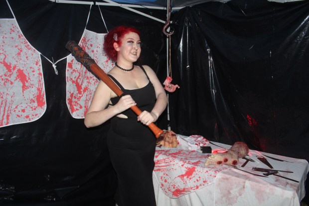 CityHeART volunteers spook guests in their restaurant themed haunted house...