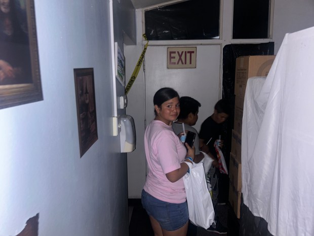 (L-R) Twelve-year-old Raylynn Torres, 9-year-old Beto Pulsiano, and 10-year-old Raymond...