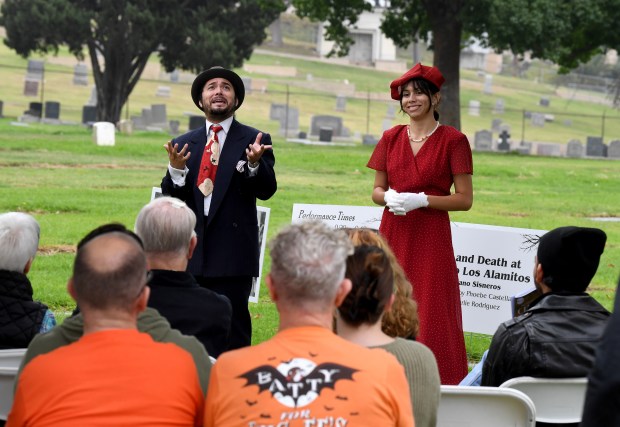 The actors Phoebe Castellanos and Charlie Rodriguez portrait Petra and...