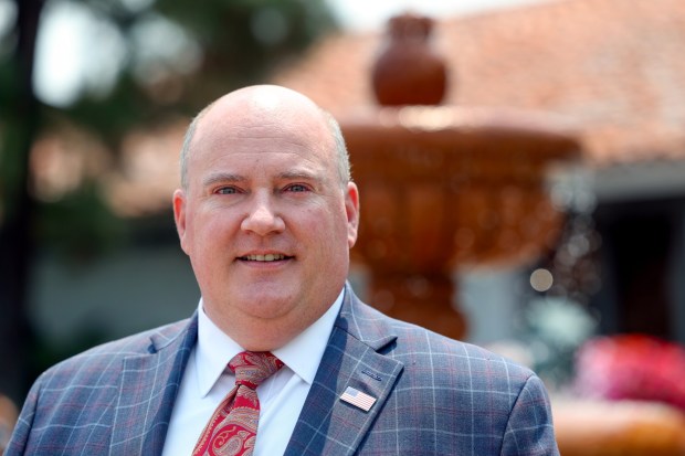 Vista Mayor John Franklin at the Lomas Santa Fe Country Club in Solana Beach on Monday, Aug. 4, 2025. (Hayne Palmour IV / For The San Diego Union-Tribune)