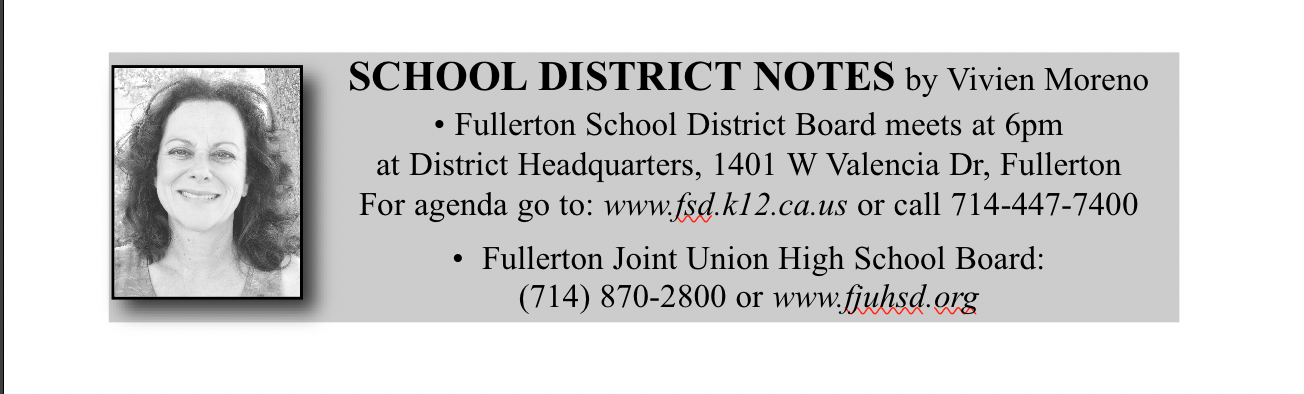 Education: Fullerton School District September 30 meeting