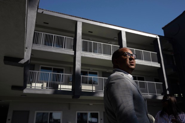 Mayor Rex Richardson attends the ribbon cutting ceremony for Homekey...