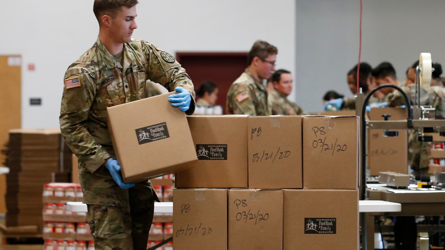 California governor says he will deploy his National Guard to support food banks next month