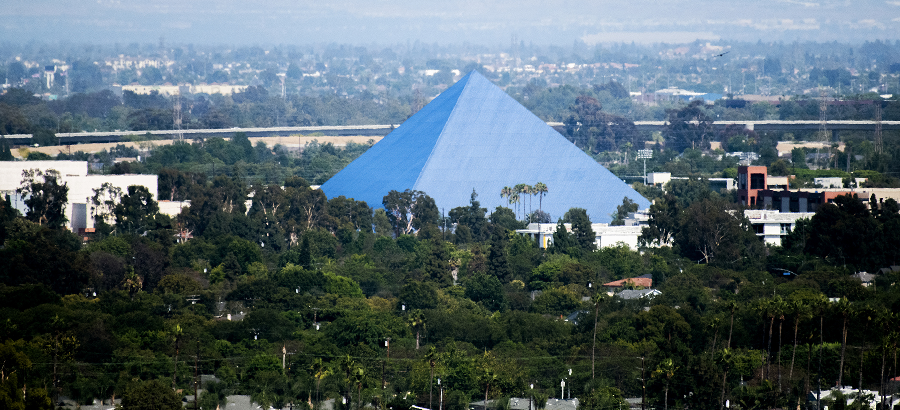 A photo of the Walter Pyramid at Cal State Long Beach.