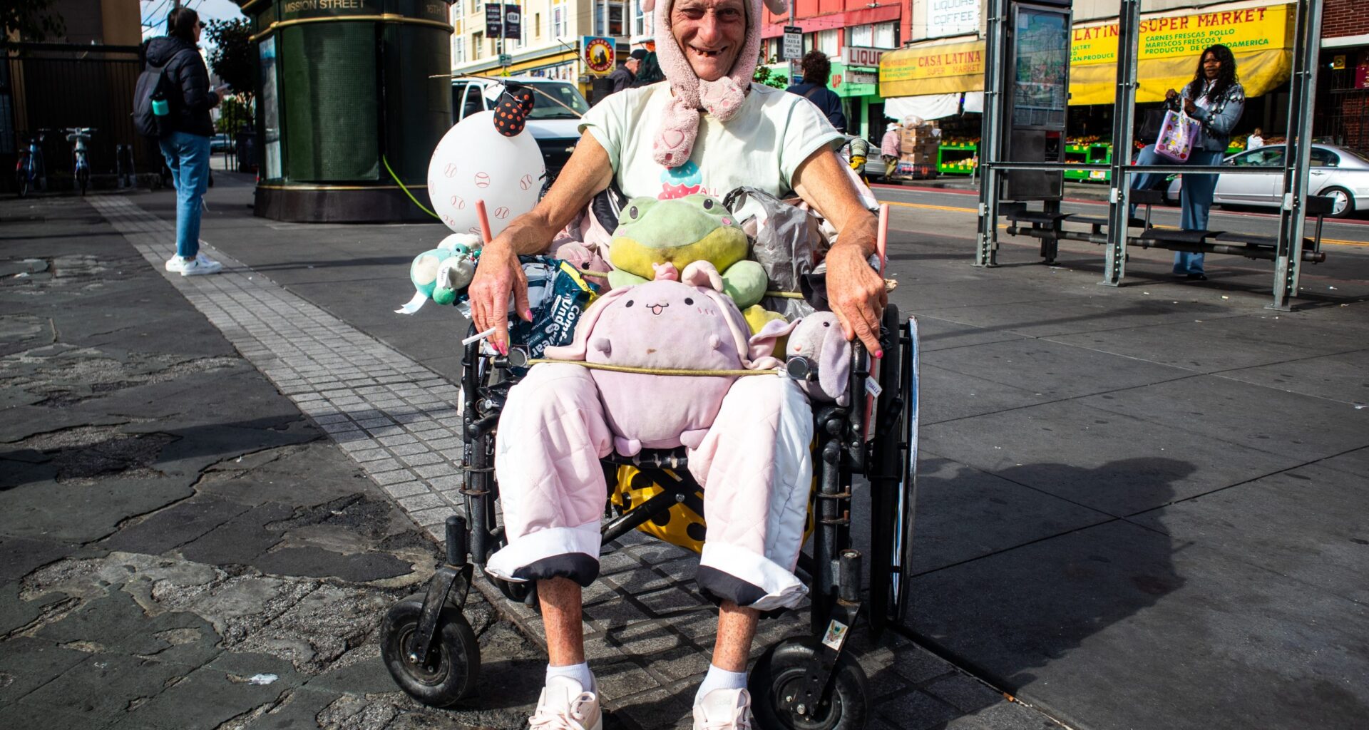 Day 238 at the 16th St. Plaza: Pinky and his plushies
