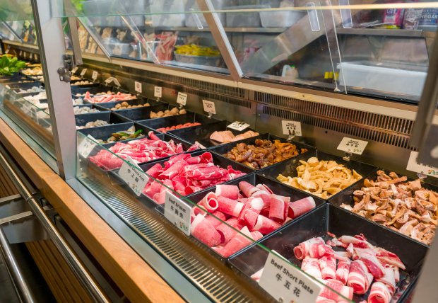 A selection of ingredients at the self-serve restaurant Tang Bar...