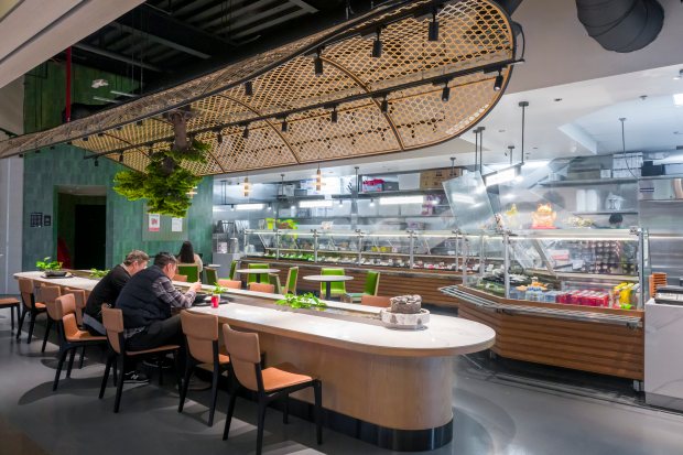 Customers dine at Tang Bar at the Brea Mall in...