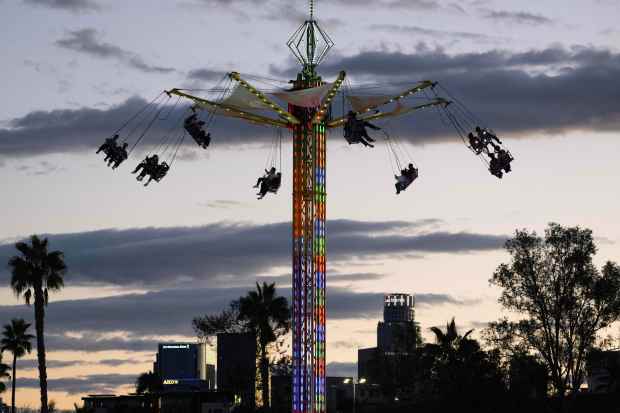 The sun sets over the Camp Flog Gnaw Carnival in...