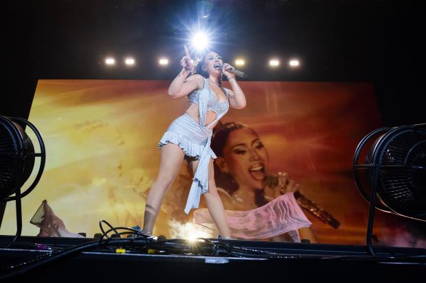 Kali Uchis performs on the Camp stage during day one...