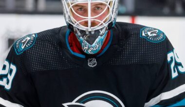 San Jose Sharks' Yaroslav Askarov thankful for Mackenzie Blackwood