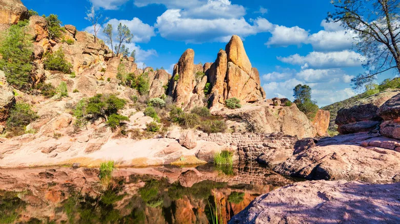 The strangely shaped mountains of the Pinnacles National Park, CA