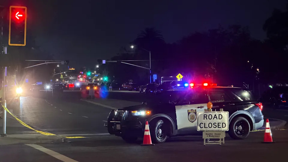 <em><strong>Intersection closed as crews investigate the scene. Image: FOX40</strong></em>