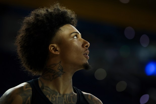 Sacramento State guard Mikey Williams looks on before an NCAA...