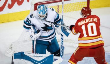 San Jose Sharks' Yaroslav Askarov shines in loss to Calgary Flames