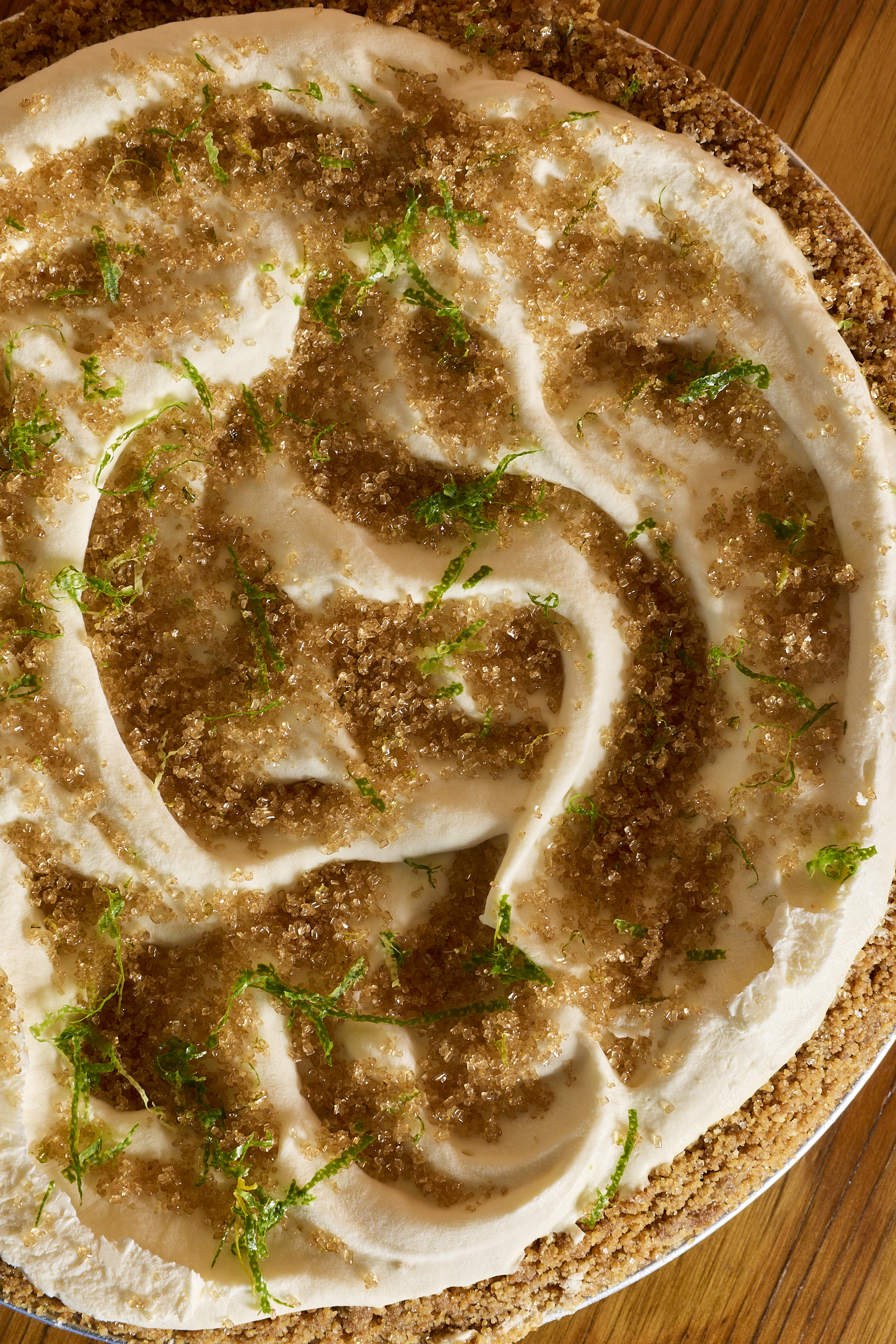 Close-up of the top of an icebox pie from Chainsaw
