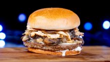 Mushroom & Swiss Burger from Galactic Grill in Disneyland park - Available starting Nov. 14, 2025, during Holidays at the Disneyland Resort in Anaheim, Calif. For more details, visit DisneyParksBlog.com (David Nguyen/Disneyland Resort)