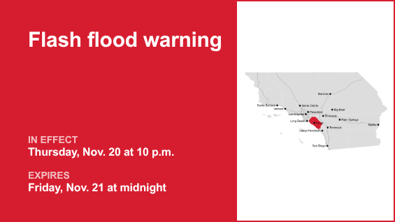 Flash flood warning affecting Orange County until early Friday – unusual damage threat – Orange County Register
