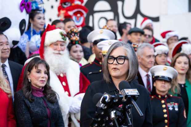 Councilwoman Monica Rodriguez speaks during a press conference on Sunday...