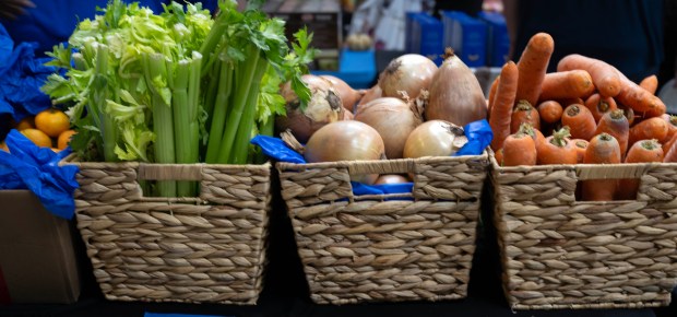 Fresh vegetables for Thanksgiving cooking were part of donated items...