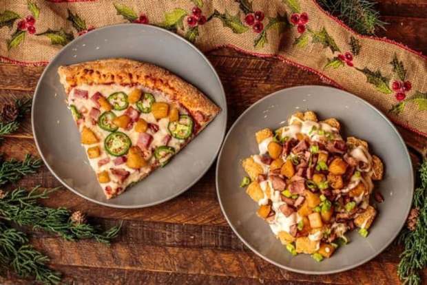 Knott's Merry Farm holiday menu items available at Calico Tater Bites in Knott's Berry Farm. (Courtesy of Knott's)
