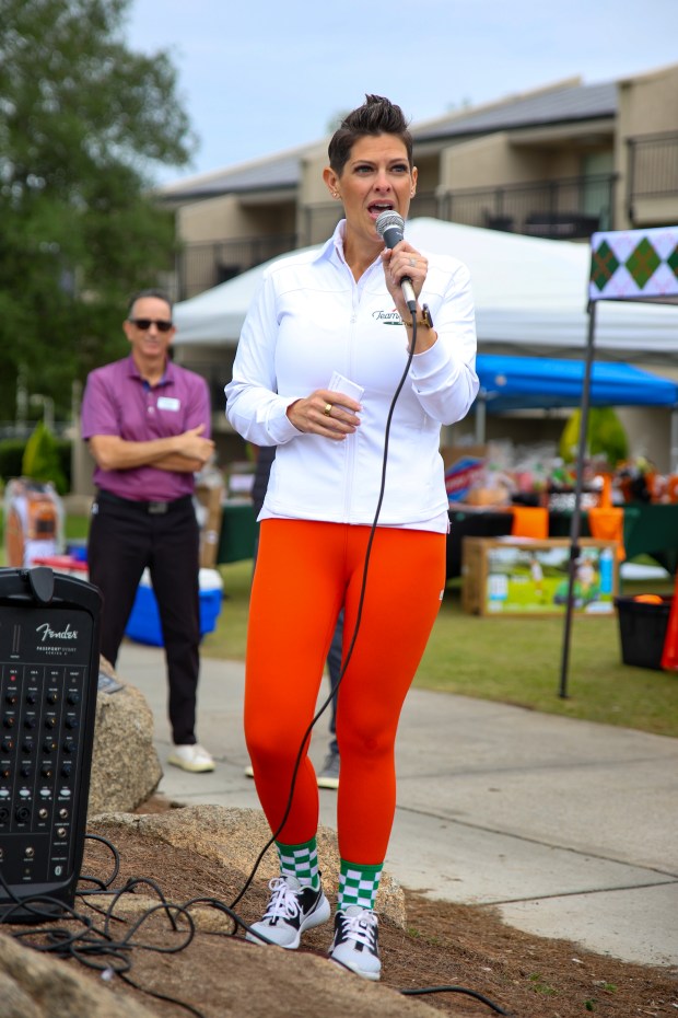 Jessica Carlson, Grant’s mother, addressed the crowd, thanking everyone for...