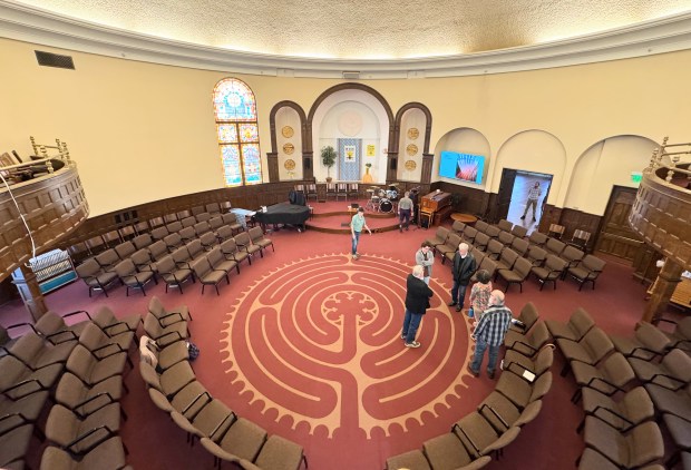 The carpet and chairs in the First Unitarian Church of...