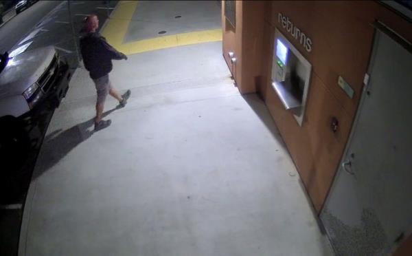 Sheriff's investigators released surveillance camera images linked to the Oct. 17 theft of a plaque from the exterior wall of the county library branch in Imperial Beach. (Courtesy of San Diego County Sheriff's Office)