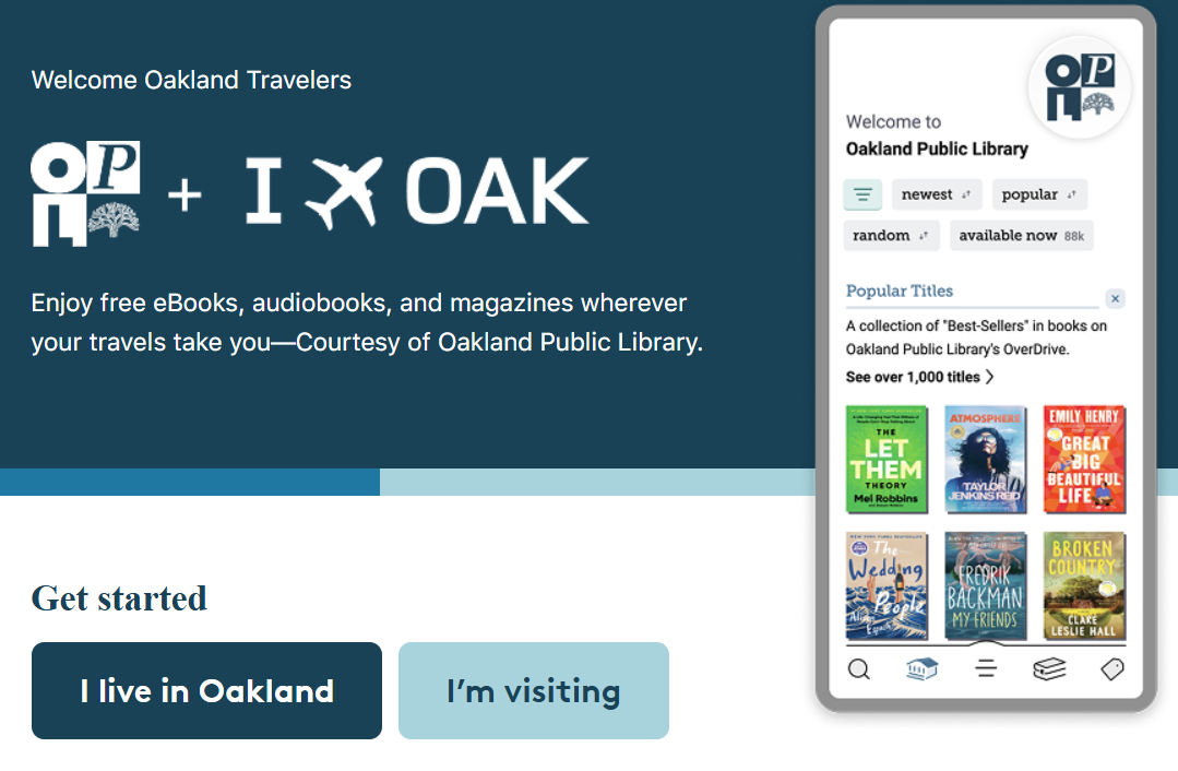 Oakland Public Library partners with Oakland San Francisco Bay Airport to launch free digital reading campaign for travelers