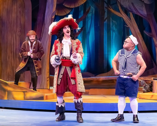 From left, Cathy Rigby, Josh Grisetti and Reggie De Leon...