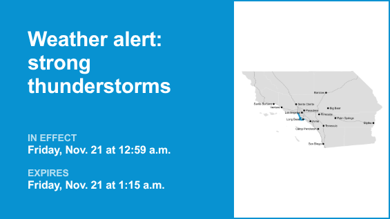Weather alert for strong thunderstorms in Los Angeles County Beaches and Palos Verdes Peninsula until 1 a.m. Friday – San Gabriel Valley Tribune