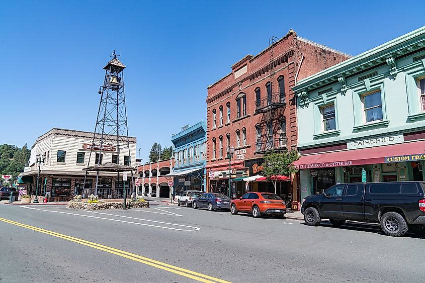 Downtown of historic Placerville, California.