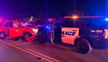 Suspected drunk driver hits Ceres police car; Blood alcohol level nearly triple the legal limit, officials say