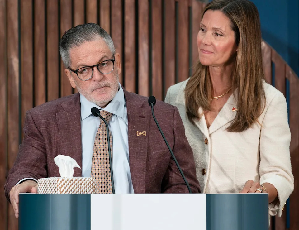 Quicken Loans founder Dan Gilbert and his wife Jennifer announced on Wednesday, Sept. 6, 2023 at the Book Tower in Detroit a $375 million donation toward a physical medicine and rehabilitation facility as part of Henry Ford Health’s campus expansion, in honor of their late son Nick.