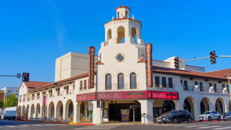 The exterior of the historic Fox Theater in downtown Riverside, California.