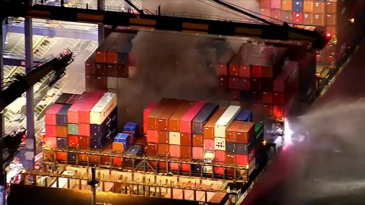 Shelter-in-place order lifted after cargo ship fire in San Pedro – NBC Los Angeles