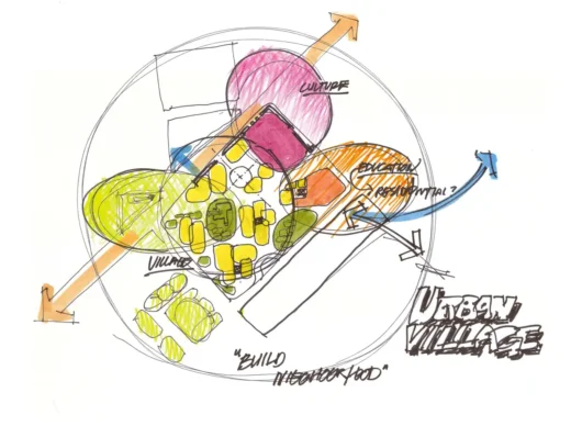 San Francisco Centre Market Street mall sketch