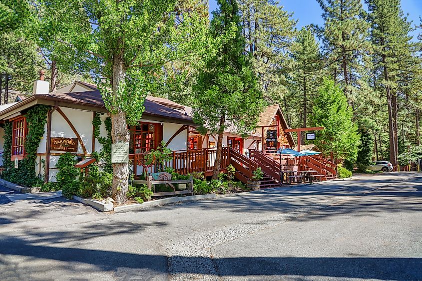 Shops on Main Street in Idyllwild, California.