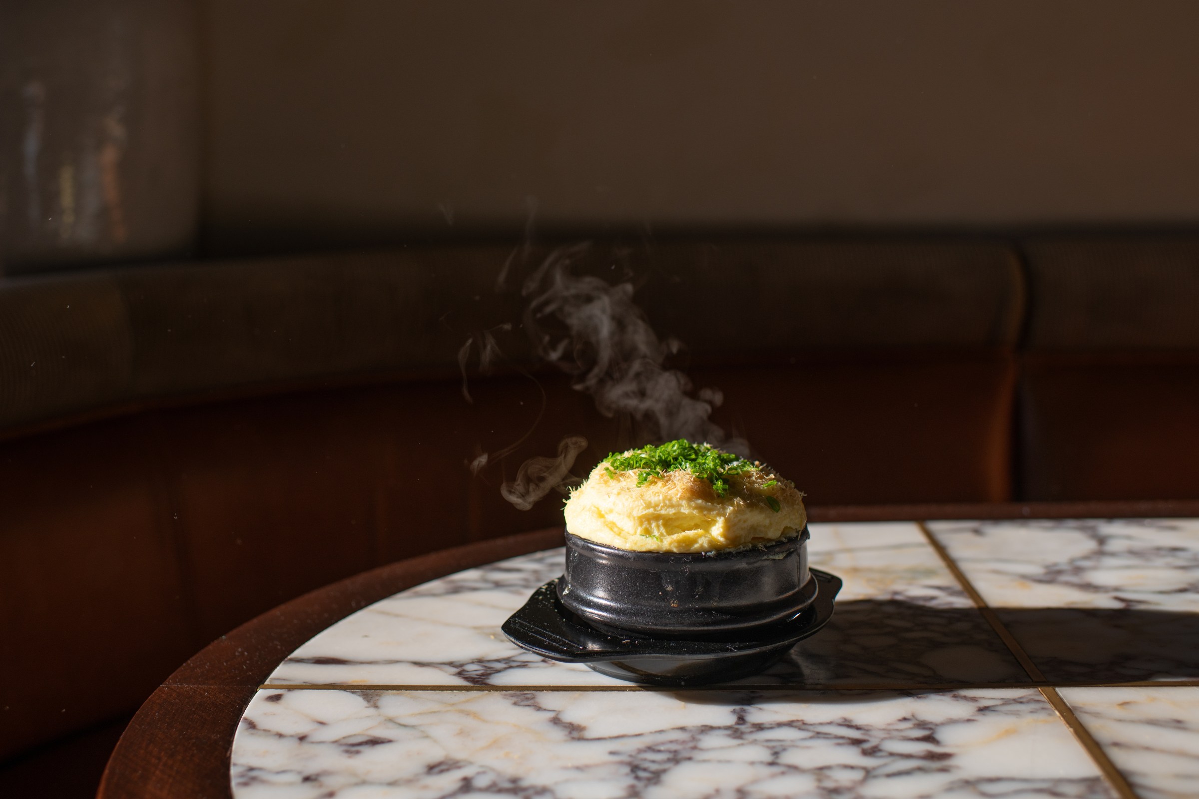 Savory egg souffle.