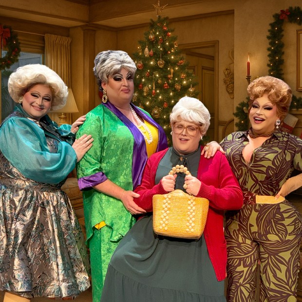 The drag parody "The Golden Gals Live! A Christmas Musical," featuring Ginger Minj from "RuPaul's Drag Race," will be performed Dec. 5 and 6 at the Epstein Family Amphitheatre at UCSD in La Jolla. (CeeJay Russell)