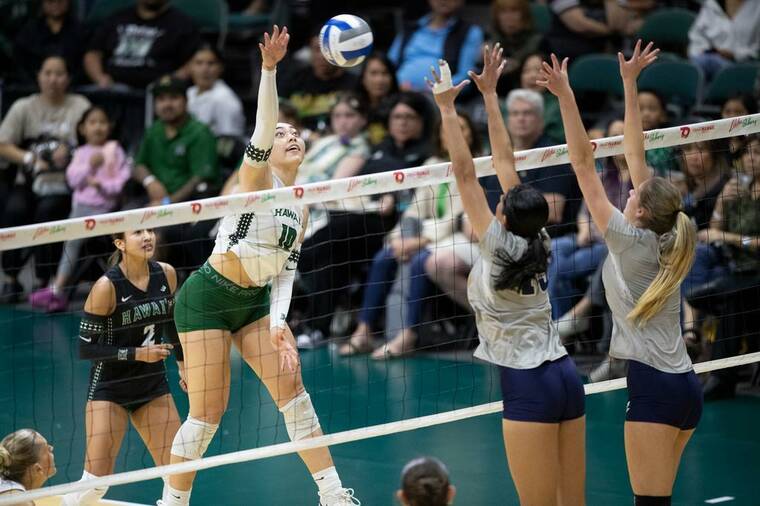 Rainbow Wahine kick off weekend with 4-set win over UC San Diego