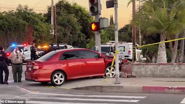 Eight high school athletes have been hospitalized, one critical, after being hit by a car