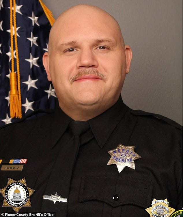 In Sacramento, the California Highway Patrol was also investigating a seemingly weather-related crash that took the life of Sacramento Sheriff Deputy James Caravallo (pictured)