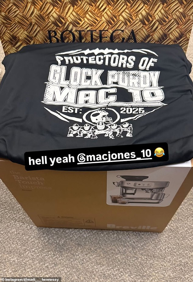 Backup quarterback Mac Jones appears to have gifted his offensive lineman a coffee machine