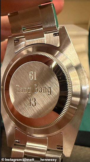 The watches were personalized