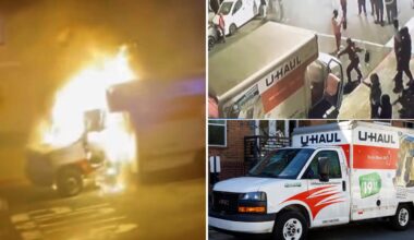 Video shows U-haul set on fire during San Francisco sideshow